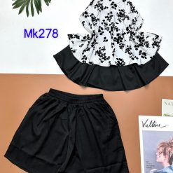 Đồ bộ mango siêu mát quần đùi trơn áo hai dây - DBO4370