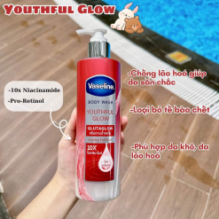 Sữa Tắm Màu Đỏ Vaseline Body Wash Youthful Glow 10X 425ml - 8851932459761