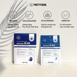Mặt Nạ Prettyskin Retinol 0.01 Màu Xanh Đậm Tái Tạo Da Hộp 10miếng - 8809733215628