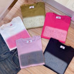 Áo thun nữ cổ tròn Baby Tee ôm body từ 35kg - 55kg in chữ nổi - AG1288