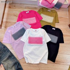 Áo thun nữ cổ tròn Baby Tee ôm body từ 35kg - 55kg in chữ nổi - AG1288