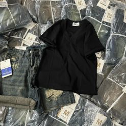 Áo thun nữ cổ tim trơn Baby Tee ôm body từ 35kg - 55kg - AG1289