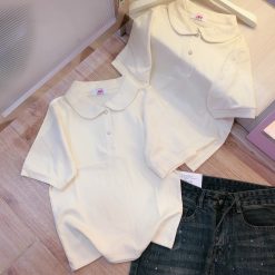 áo thun nữ cổ bẻ trơn form vừa (40-60kg) - AG1290