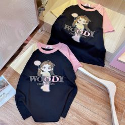 Áo thun nữ Baby Tee ôm body từ 35kg - 55kg in hình bé gái - AG1291