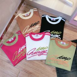 Áo thun nữ cổ tròn Baby Tee ôm body từ 35kg - 55kg in chữ keep - AG1292