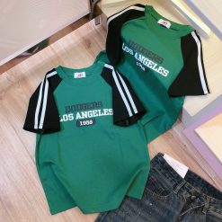 Áo thun nữ Baby Tee phối tay raglan cổ tròn ôm body từ 35kg - 55kg - AG1293