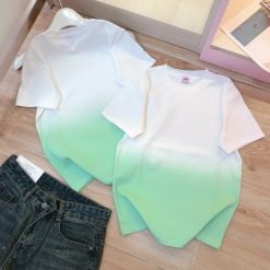 Áo thun nữ Baby Tee loang 2 màu ôm body từ 35kg - 55kg - AG1294