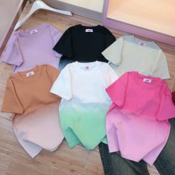 Áo thun nữ Baby Tee loang 2 màu ôm body từ 35kg - 55kg - AG1294