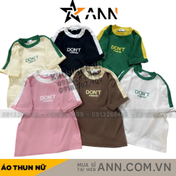 Áo thun nữ Baby Tee ôm body từ 35kg - 55kg in chữ DONT - AG1296