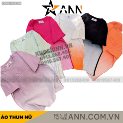 Áo thun nữ Baby Tee loang 2 màu chữ nổi ôm body từ 35kg - 55kg - AG1299