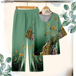 Đồ bộ trung niên chất siêu đẹp quần dài in bông có 3 size - DBO4377