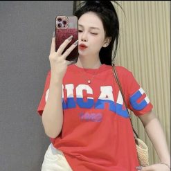 Áo Thun Nữ Cổ Tròn form vừa in chữ CHICAGO size M(40-60kg) - AG1305