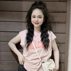 Áo Thun Nữ Cổ Tròn form vừa in chữ WELCOM size M(40-60kg) - AG1306