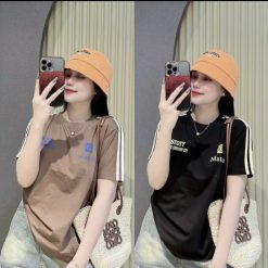 Áo Thun Nữ Cổ Tròn In Chữ hai bên form vừa size M(40-60kg) - AG1309