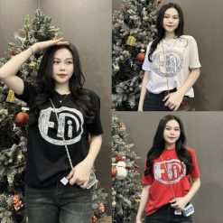 Áo Thun Nữ Cổ Tròn Thuê Hình form vừa size M(40-60kg) - AG1313