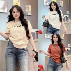 Áo Thun Nữ Cổ Tròn Thuê Chữ ALYPAPER form vừa size M(40-60kg) - AG1317