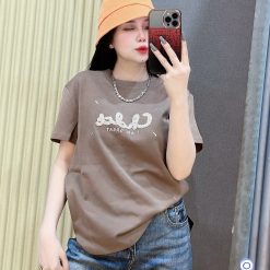 Áo Thun Nữ Cổ Tròn Thuê Chữ I AM GREAT form vừa size M(40-60kg) - AG1318