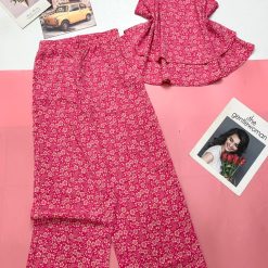 Đồ bộ mango quần dài áo sát nách in hoạ tiết - DBO4380