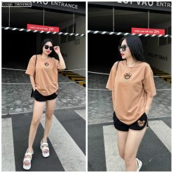 Đồ bộ quần đùi áo tay ngắn thuê hình đầu gấu bears - DBO4382