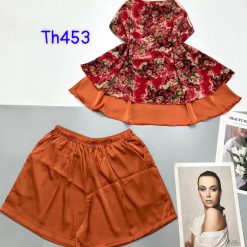 Đồ bộ mango quần đùi trơn áo hai dây siêu mát - DBO4385