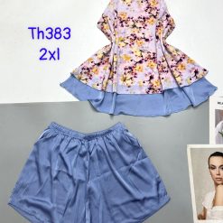 Đồ bộ mango from lớn quần đùi trơn áo hai dây siêu mát - DBO4386