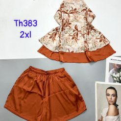 Đồ bộ mango from lớn quần đùi trơn áo hai dây siêu mát - DBO4386