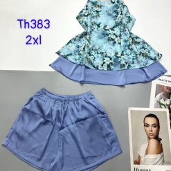 Đồ bộ mango from lớn quần đùi trơn áo hai dây siêu mát - DBO4386