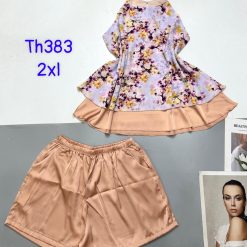 Đồ bộ mango from lớn quần đùi trơn áo hai dây siêu mát - DBO4386