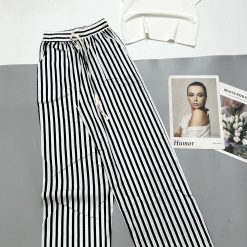 Đồ bộ mặc nhà quần dài sọc áo tay ngắn trơn - DBO4387
