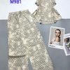 Đồ bộ mango mặc nhà quần dài áo sát nách in hoạ tiết - DBO4388