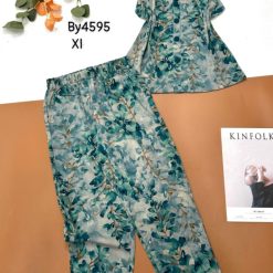 Đồ bộ mango mặc nhà quần dài áo sát nách bèo chổ chữ v - DBO4391