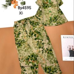 Đồ bộ mango mặc nhà quần dài áo sát nách bèo chổ chữ v - DBO4391