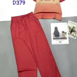 Đồ bộ tăm lạnh quần dài áo cổ tròn tay ngắn in chữ YAJ9 - DBO4392