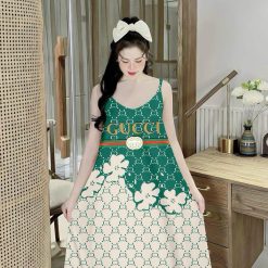 Đầm mặc nhà hai dây form chữ A in hoạ tiết - DBO4395