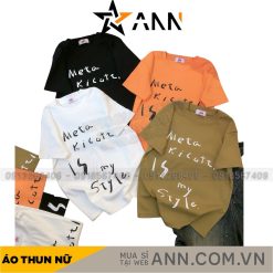 Áo thun nữ Baby Tee ôm body từ 35kg - 55kg in chữ Meta - AG1320