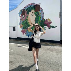 Áo thun nữ Baby Tee ôm body từ 35kg - 55kg in chữ Meta - AG1320