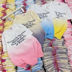 Áo thun nữ hai màu Baby Tee ôm body từ 35kg - 55kg in chữ - AG1322