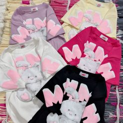 Áo thun nữ Baby Tee ôm body từ 35kg - 55kg in con thỏ - AG1323