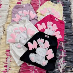 Áo thun nữ Baby Tee ôm body từ 35kg - 55kg in con thỏ - AG1323