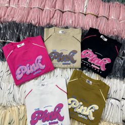 Áo thun nữ Baby Tee ôm body từ 35kg - 55kg in chữ Pink - AG1324