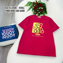 Áo Thun Nữ Cổ Tròn Form Đại In Hình Gấu Size XL(65-85kg) - AG1327
