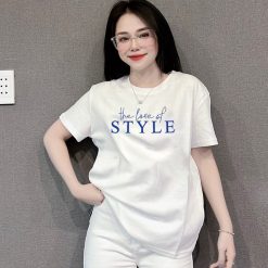 Áo Thun Nữ Cổ Tròn Form Đại In Chữ STYLE Size XL(65-85kg) - AG1328