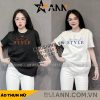 Áo Thun Nữ Cổ Tròn Form Đại In Chữ STYLE Size XL(65-85kg) - AG1328