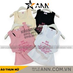 Áo thun nữ sát nách Baby Tee ôm body từ 35kg - 55kg in Chữ HI - AG1332