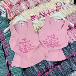 Áo thun nữ sát nách Baby Tee ôm body từ 35kg - 55kg in Chữ HI - AG1332