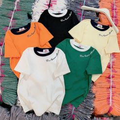 Áo thun nữ in chữ từ vai xuống Baby Tee ôm body từ 35kg - 55kg - AG1335