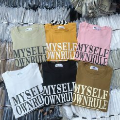 Áo thun nữ có dây rút in chữ MYSELF Baby Tee ôm body từ 35kg - 55kg - AG1337