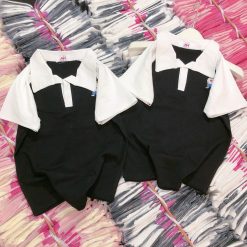 Áo thun nữ Cổ Bẻ thuê logo gấu Baby Tee ôm body từ 35kg - 55kg - AG1341