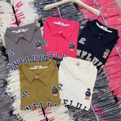 Áo thun nữ Cổ Bẻ In Nổi Chữ Baby Tee ôm body từ 35kg - 55kg - AG1342