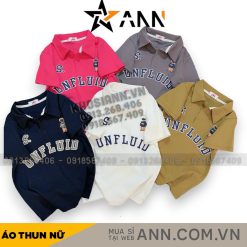 Áo thun nữ Cổ Bẻ In Nổi Chữ Baby Tee ôm body từ 35kg - 55kg - AG1342